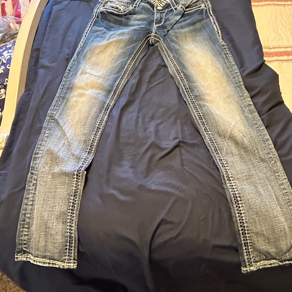 Rock Revival Faded Blue Straight Leg Jeans